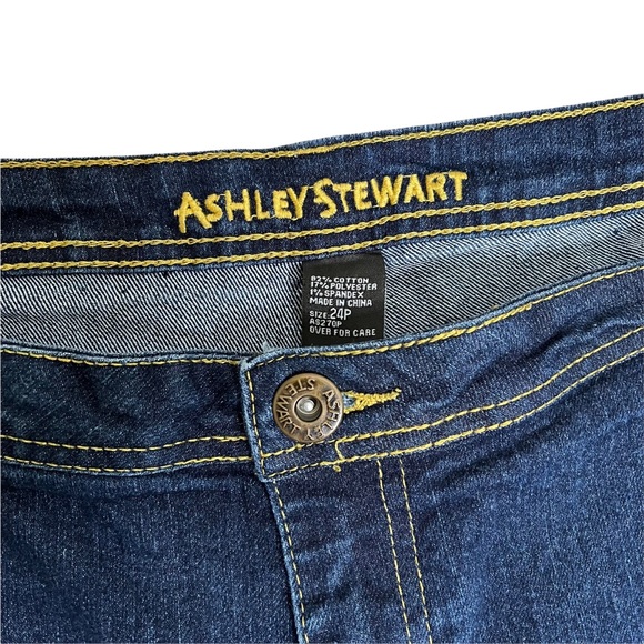 Ashley Stewart Bootcut Blue Jeans Sz 24 Petite Stretch - Picture 5 of 11